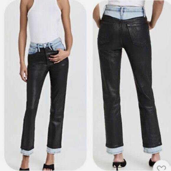 FRAME Le Sylvie Slender Straight Black Ice Jeans - Picture 8 of 8
